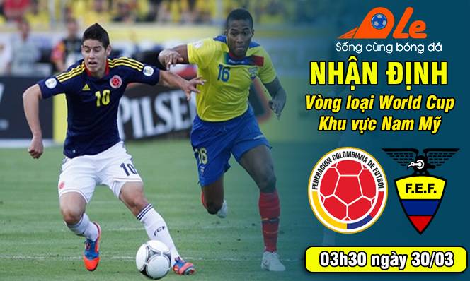 Colombia vs Ecuador, 03h30 ngày 30/03: Hi vọng mong manh