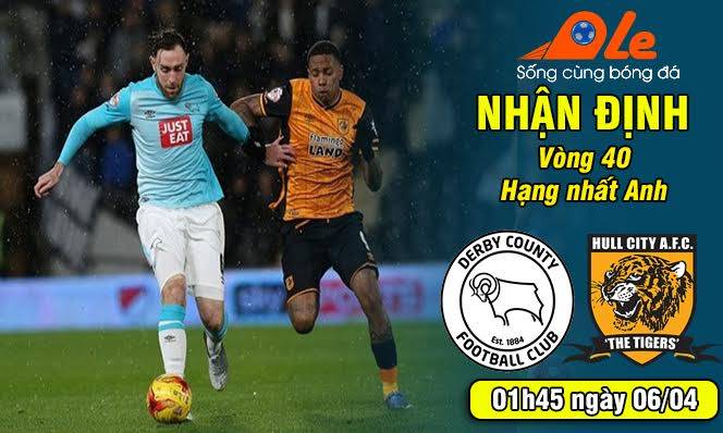 Derby County vs Hull City, 01h45 ngày 06/04: Nguy cơ mất Top 6