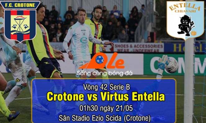 Crotone vs Virtus Entella, 01h30 ngày 21/05: Giành quyền tự quyết