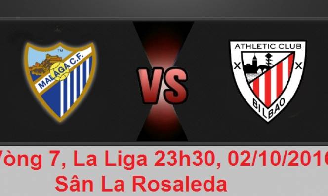 Málaga vs Athletic Bilbao, 23h30 ngày 02/10: Chủ nhà tụt dốc