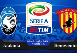 Soi kèo bóng đá Atalanta vs Benevento 02h45, ngày 28/11 Serie A