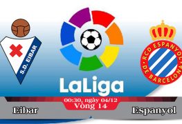Soi kèo bóng đá Eibar vs Espanyol 00h30, ngày 04/12 La Liga
